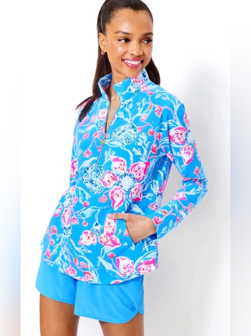 Lilly Pulitzer Skipper Popover Bahamian Rhapsody Blue